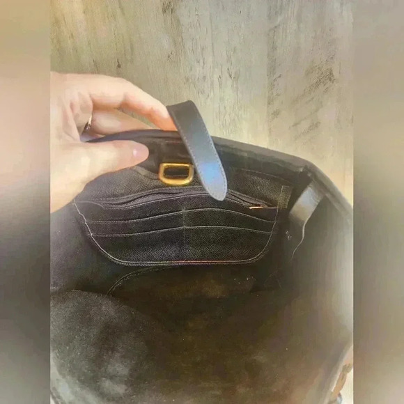 Dooney & Bourke Small Black Bucket Bag from the Metro Collection Vintage Gold - Picture 11 of 14